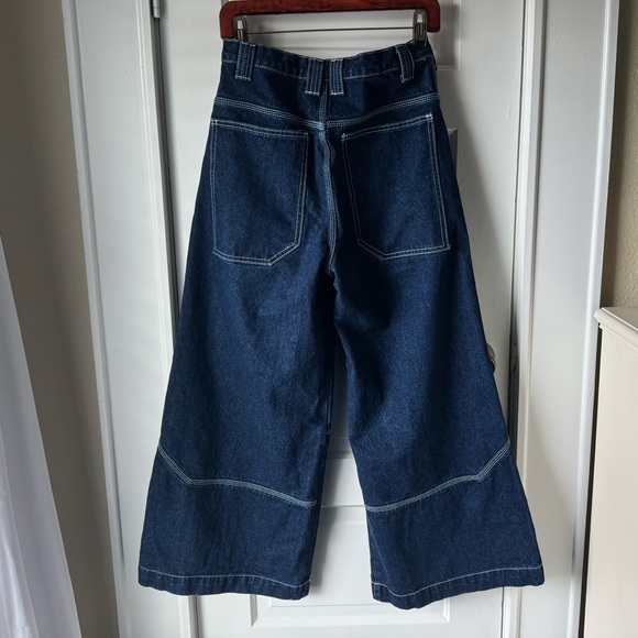 John Galt by Brandy Melville Dark Blue Wide Leg Jeans - Picture 3 of 8